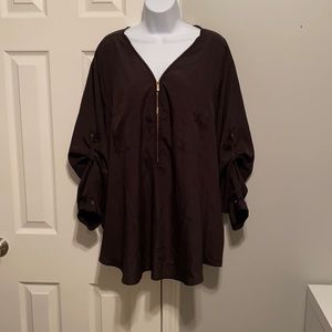 Zipper Detail Blouse